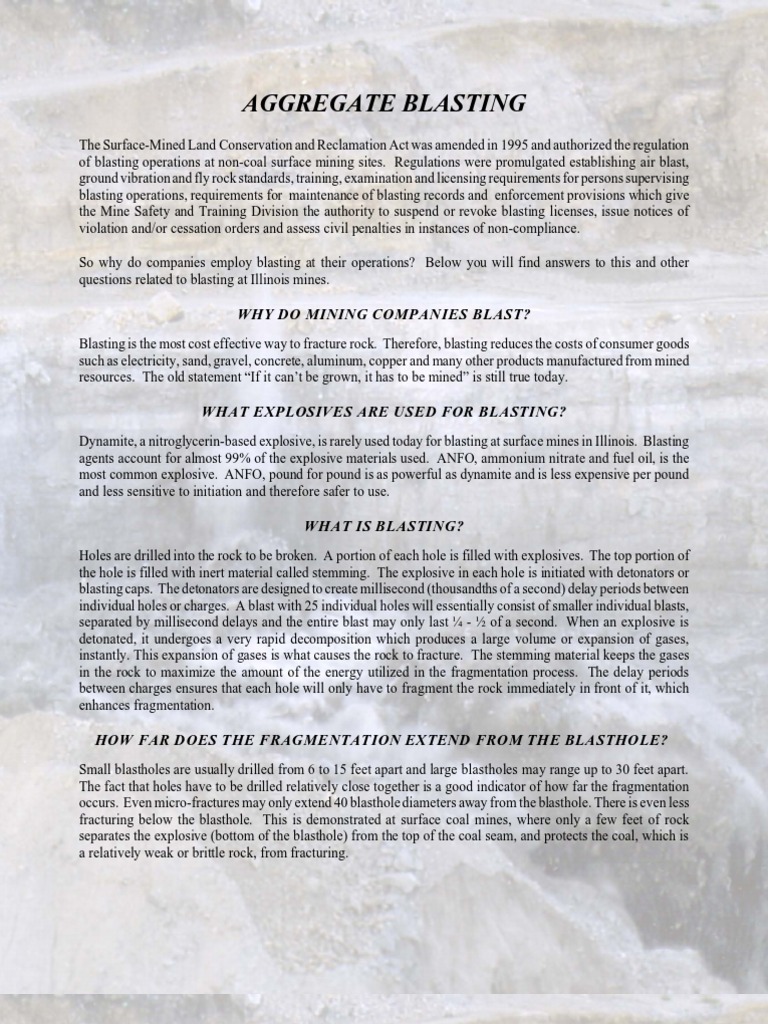 Understanding Aggregate Blasting Regulations | PDF | Explosive Material ...
