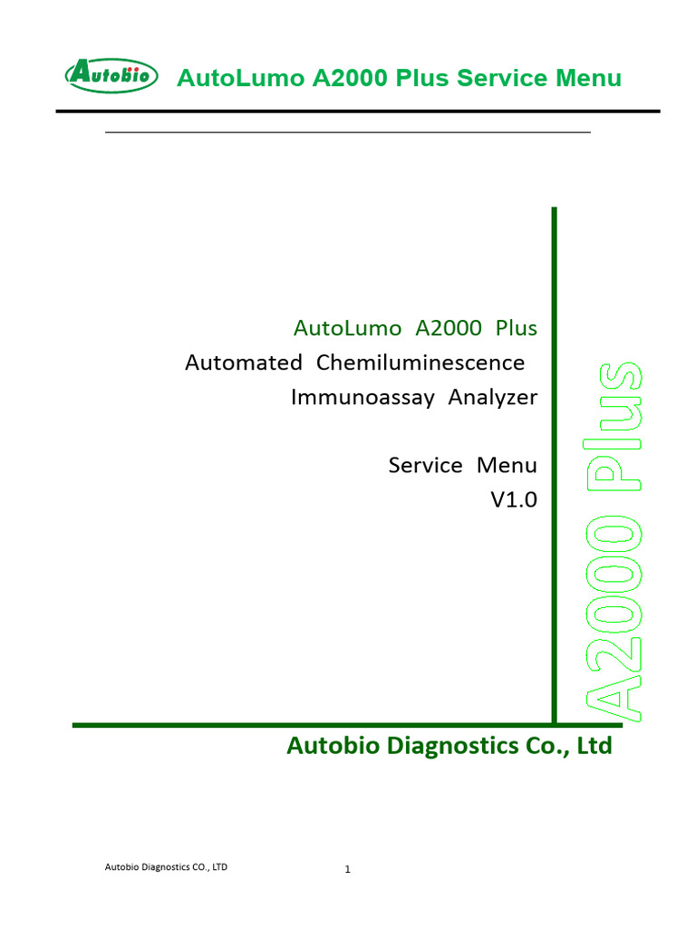 AutoLumo A2000 Plus Service Manual 20180829 | PDF | Electrostatic ...