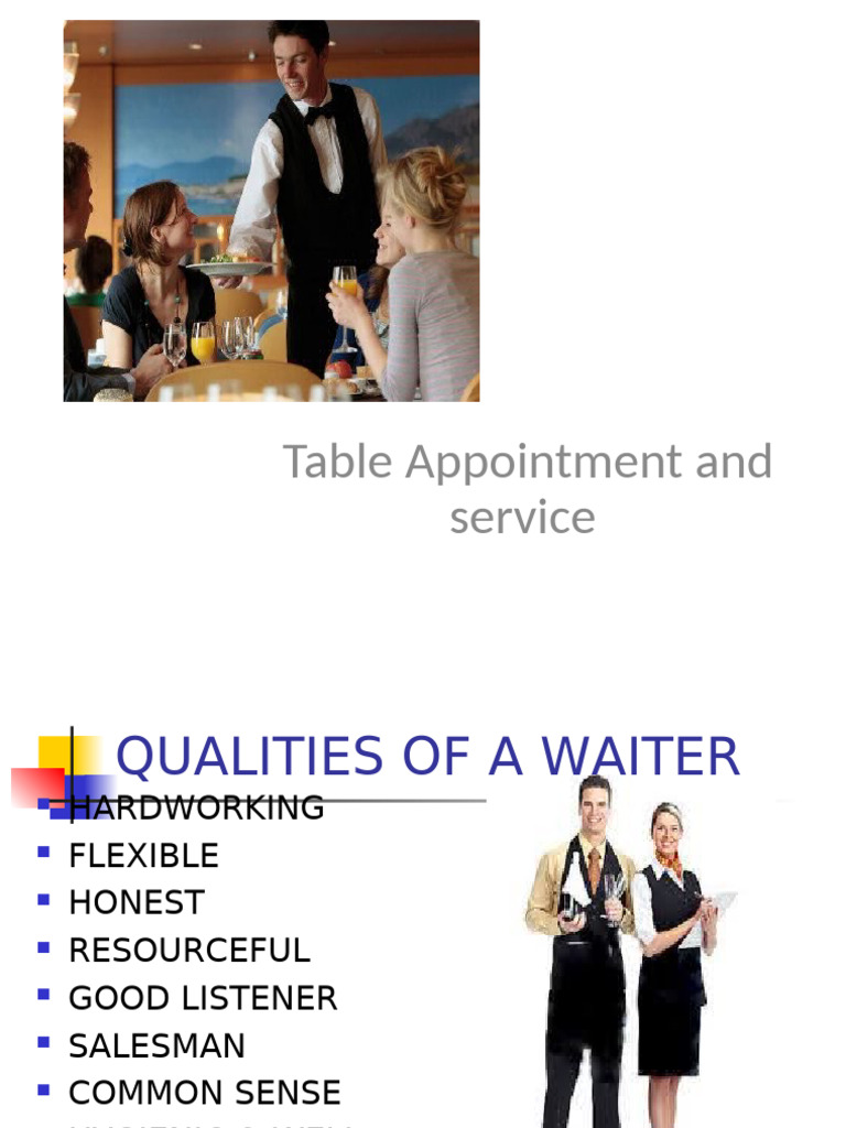 Essential Waitstaff Service Procedures | PDF | Menu | Drink