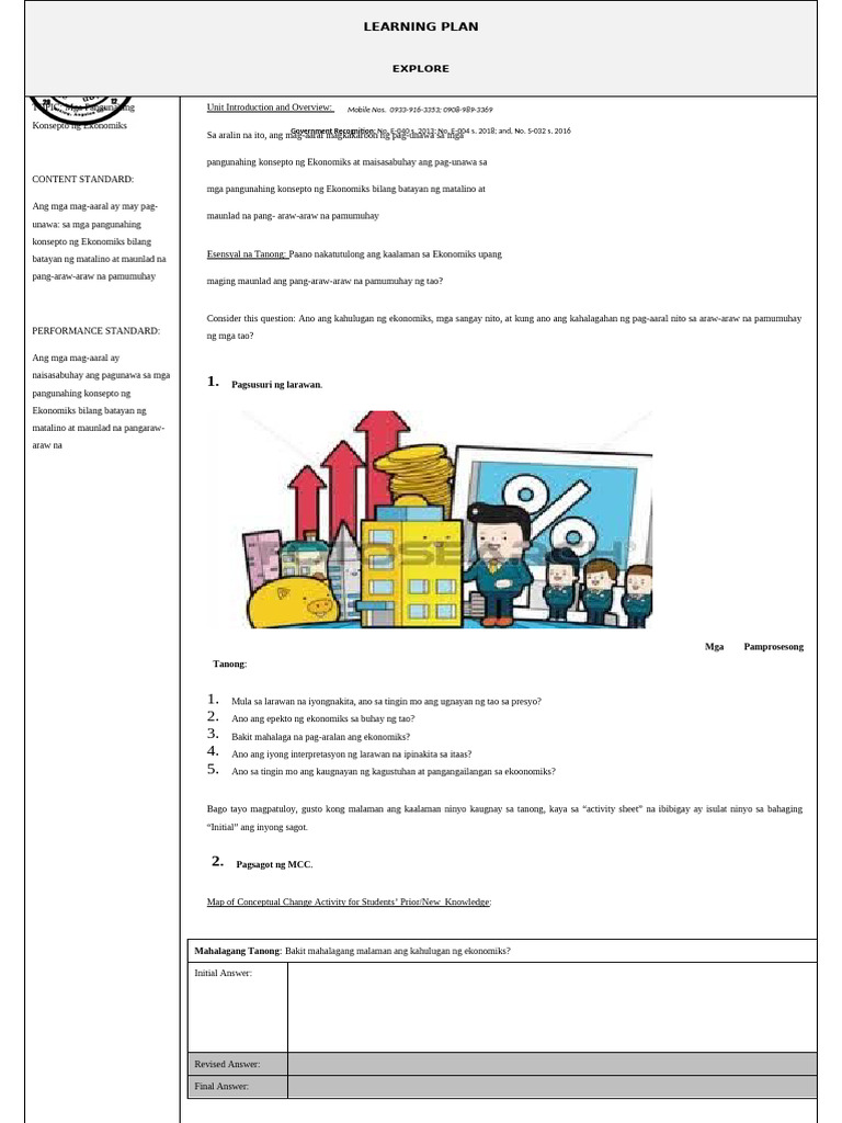AP 9 Unit Learning Plan Q1 | PDF