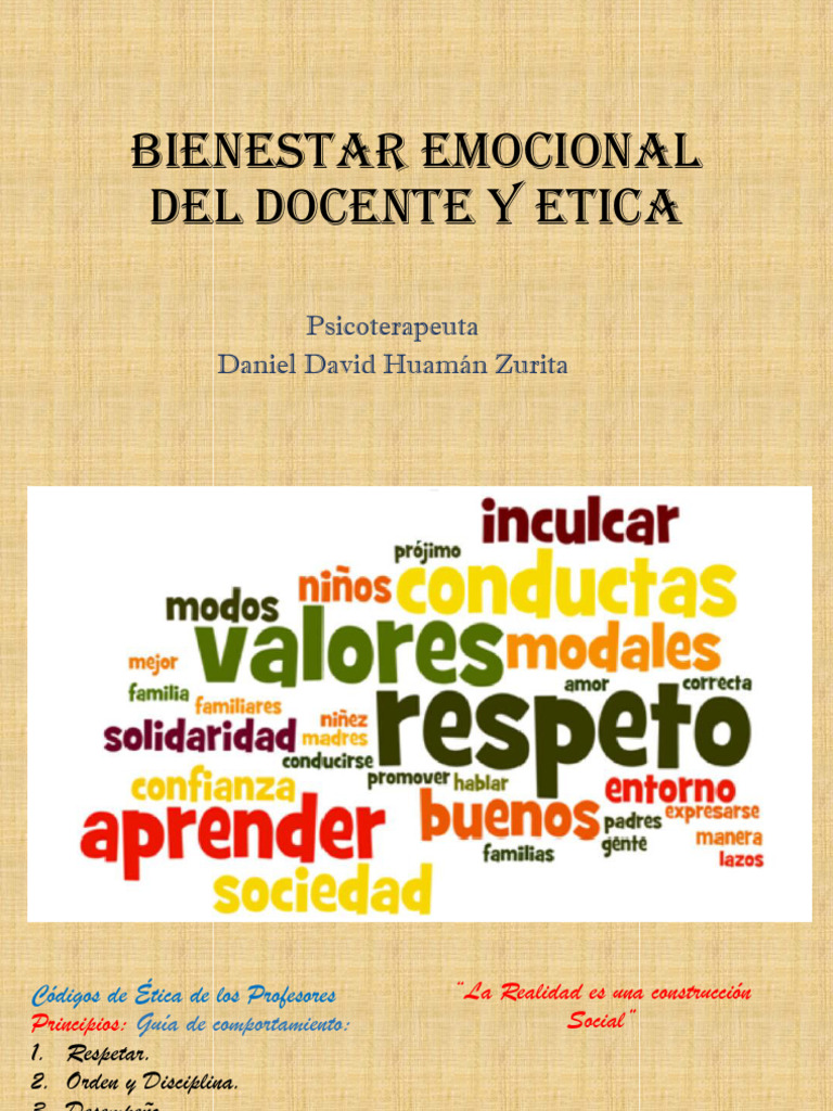 Bienestar Emocional Del Docente y Etica | PDF | Maestros | Moralidad