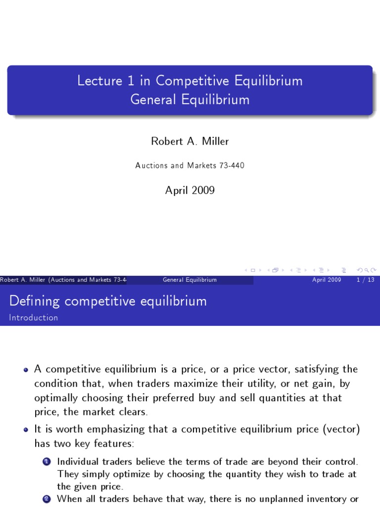 1 General Equilibrium | PDF | Economic Equilibrium | General ...