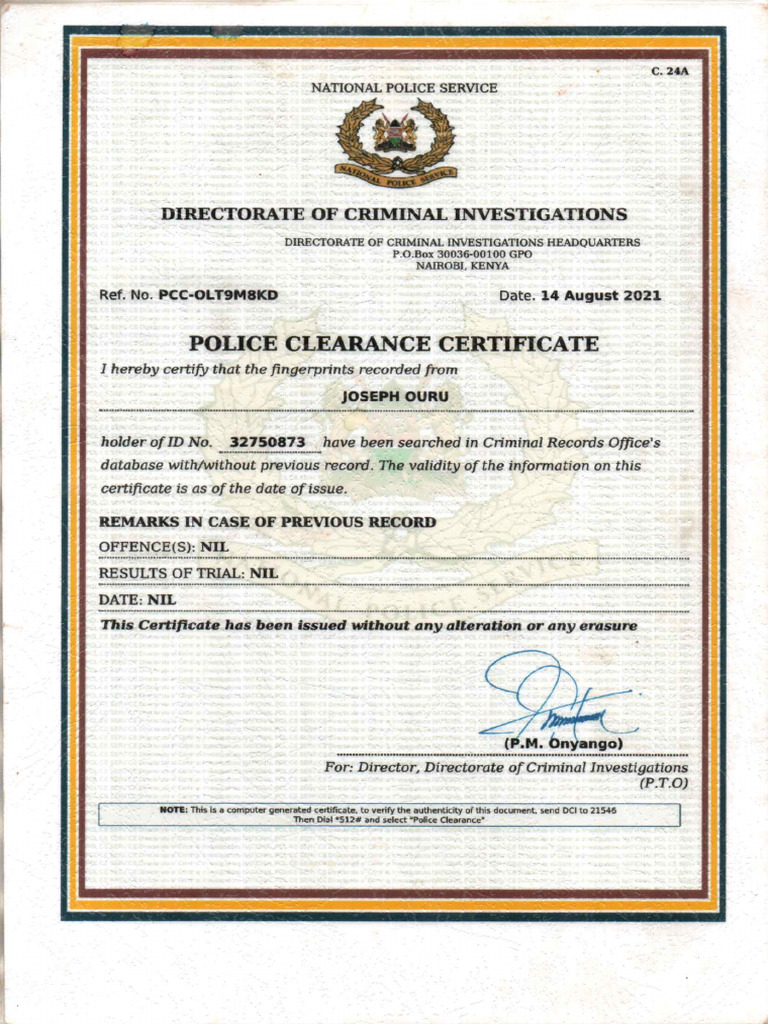 Police Clearance | PDF