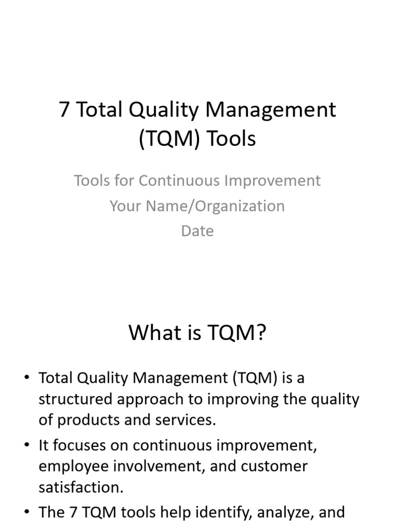 Tqm tools pdf
