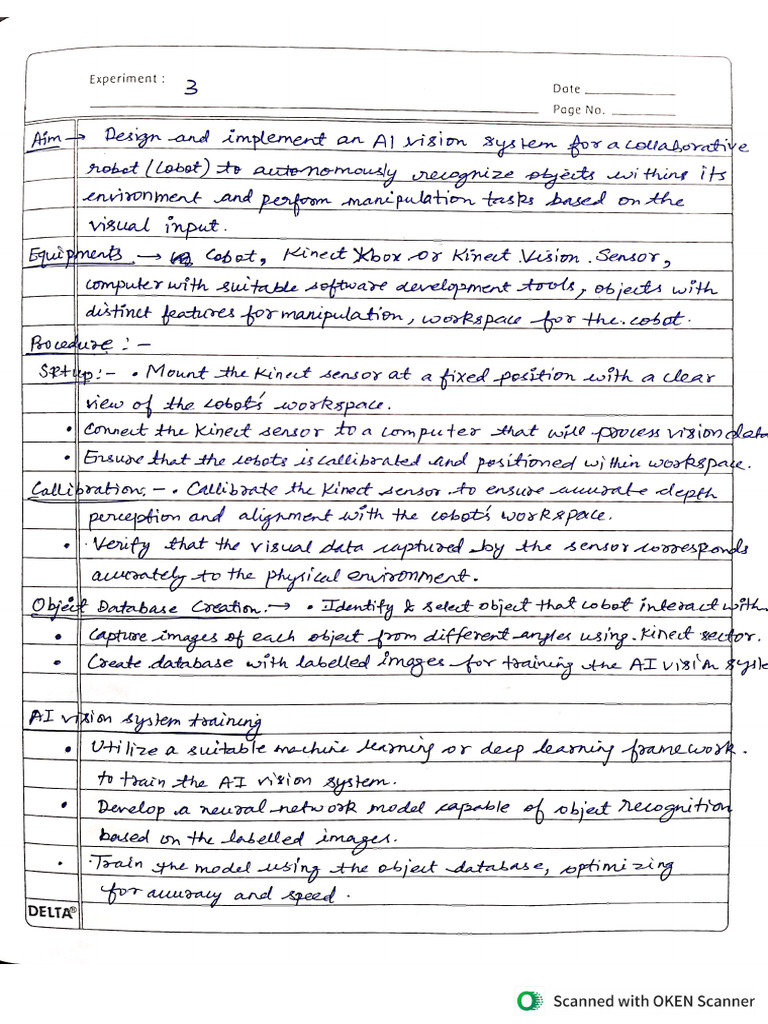 Experiment No 3 Cobotics and Factory Automation Lab | PDF