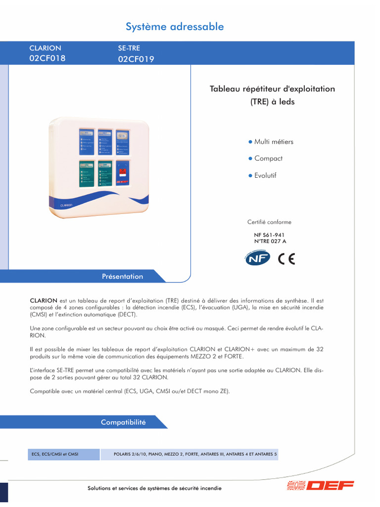 Définition du système CLARION TRE | PDF