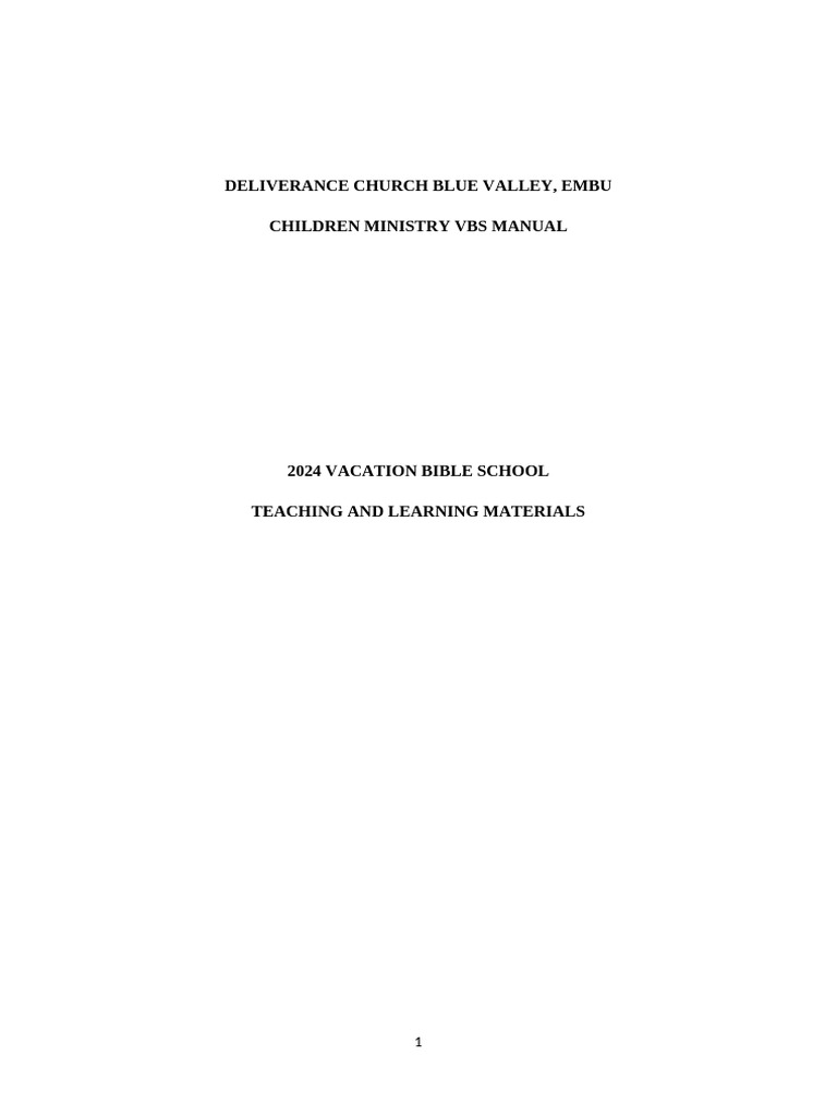 VBS 2024 - Bible Lessons Final | PDF | Elijah | Jesus