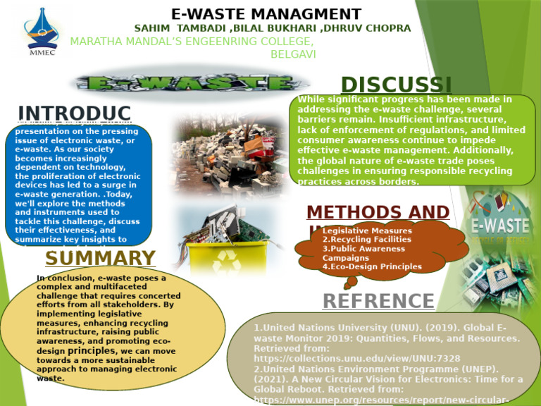 E-Waste Management Strategies Poster | PDF | Electronic Waste | Recycling