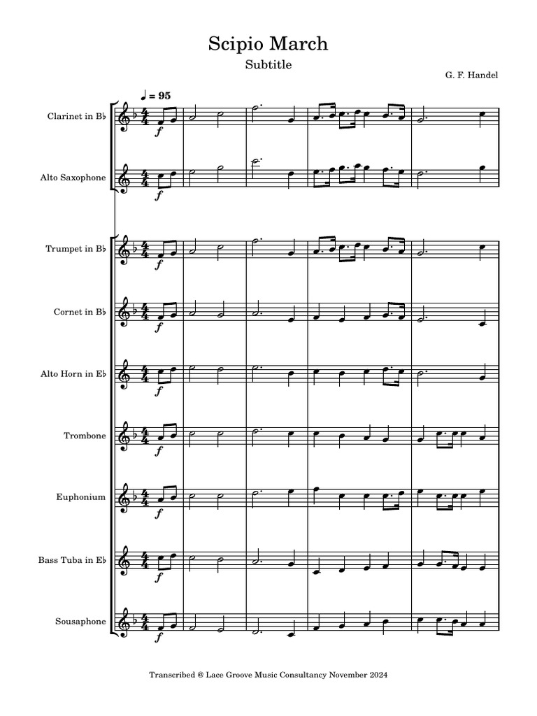 Scipio March For Uslbb Score And Parts Pdf Music Production
