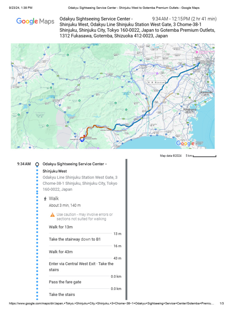Shinjuku Odakyu Center to Gotemba Map | PDF | Railway Companies | Rail ...