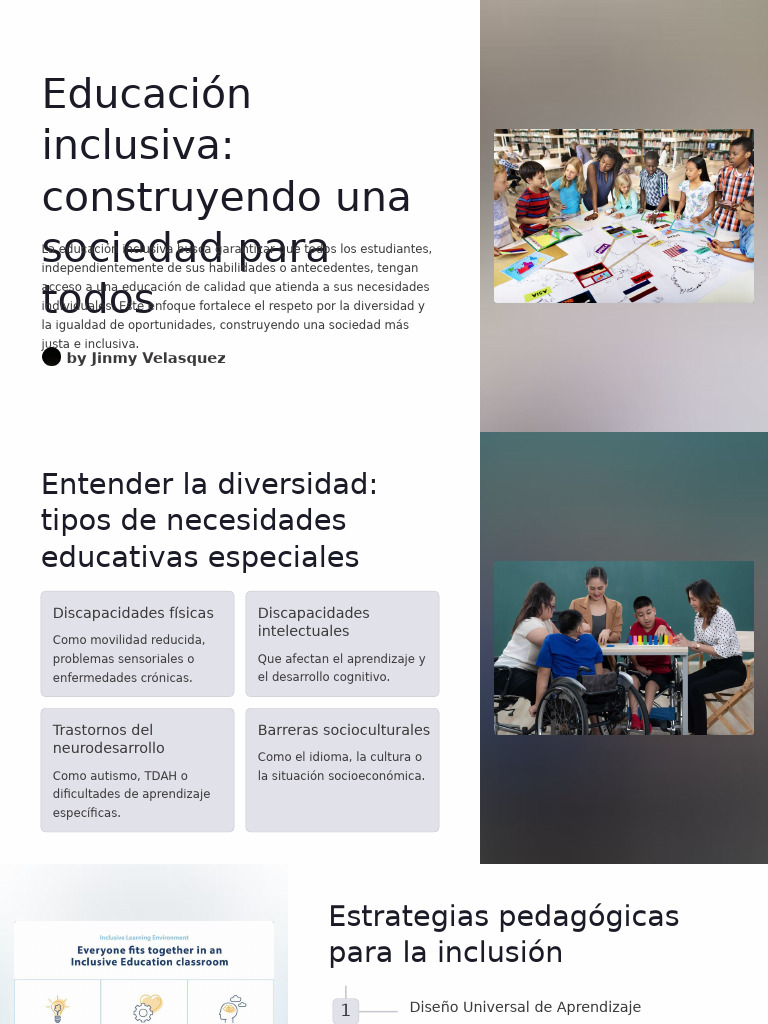Educacion Inclusiva Construyendo Una Sociedad para Todos | PDF | Plan ...