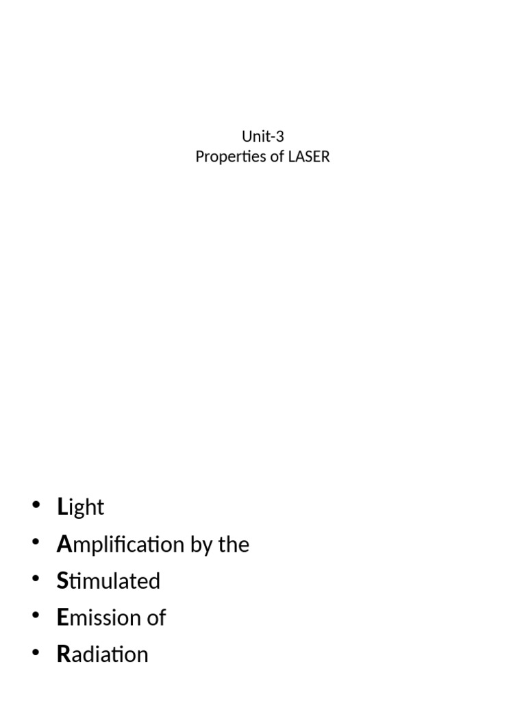 Properties and Types of Lasers | PDF | Laser | Light