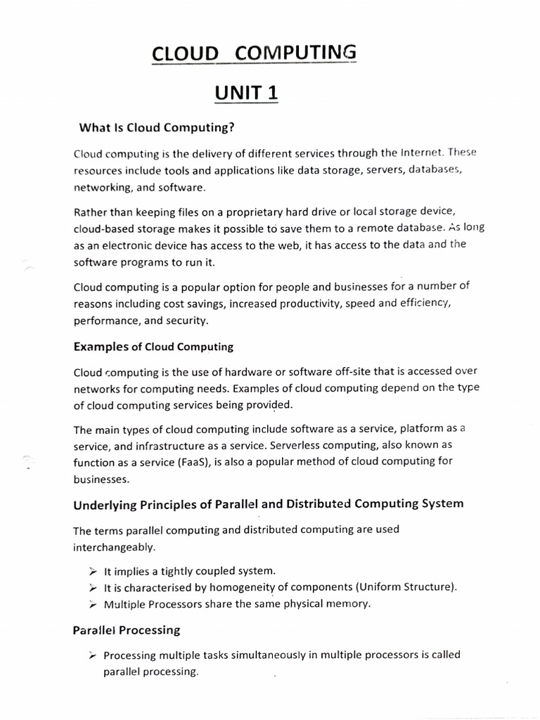 Cloud Computing Unit 1 | PDF | Cloud Computing | Microsoft Azure