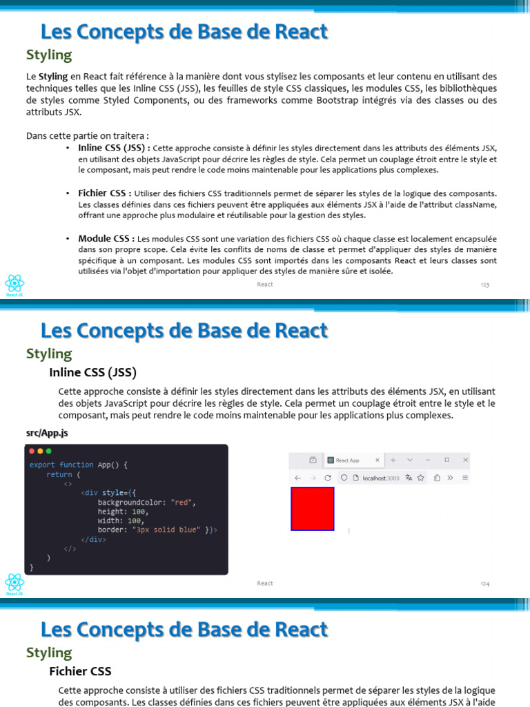 Styling des composants en React | PDF | Programmation informatique ...