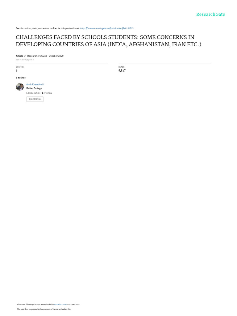 Challenges Faced by Schools Students Som | PDF | Child Abuse | Teachers