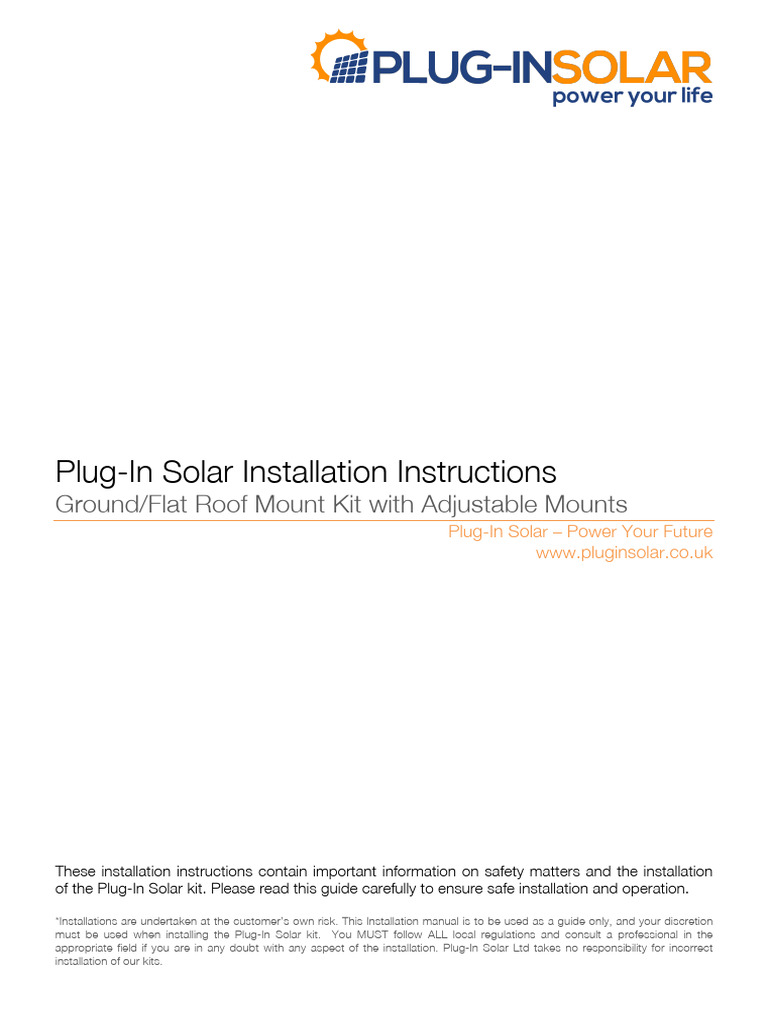 Plug-In Solar Installation Guide | PDF | Solar Panel | Direct Current