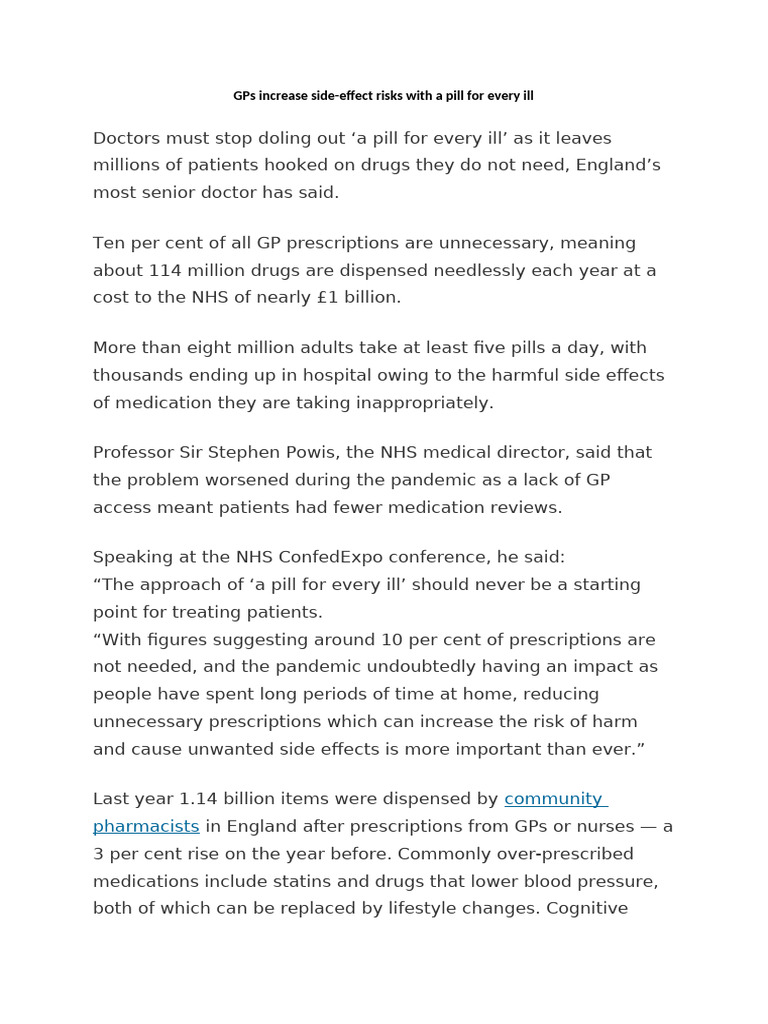 Curbing Overprescription in Healthcare | PDF | Prescription Drugs ...