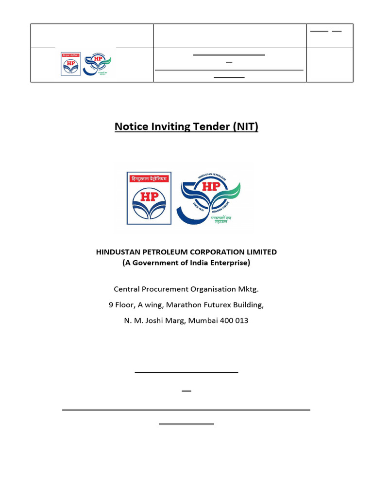 HPCL Tender for Steel Plates Supply | PDF | Cheque | Joint Venture