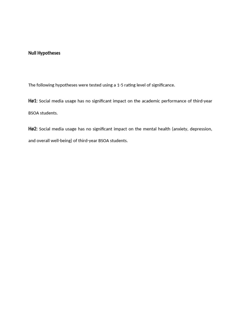 Null Hypotheses | PDF