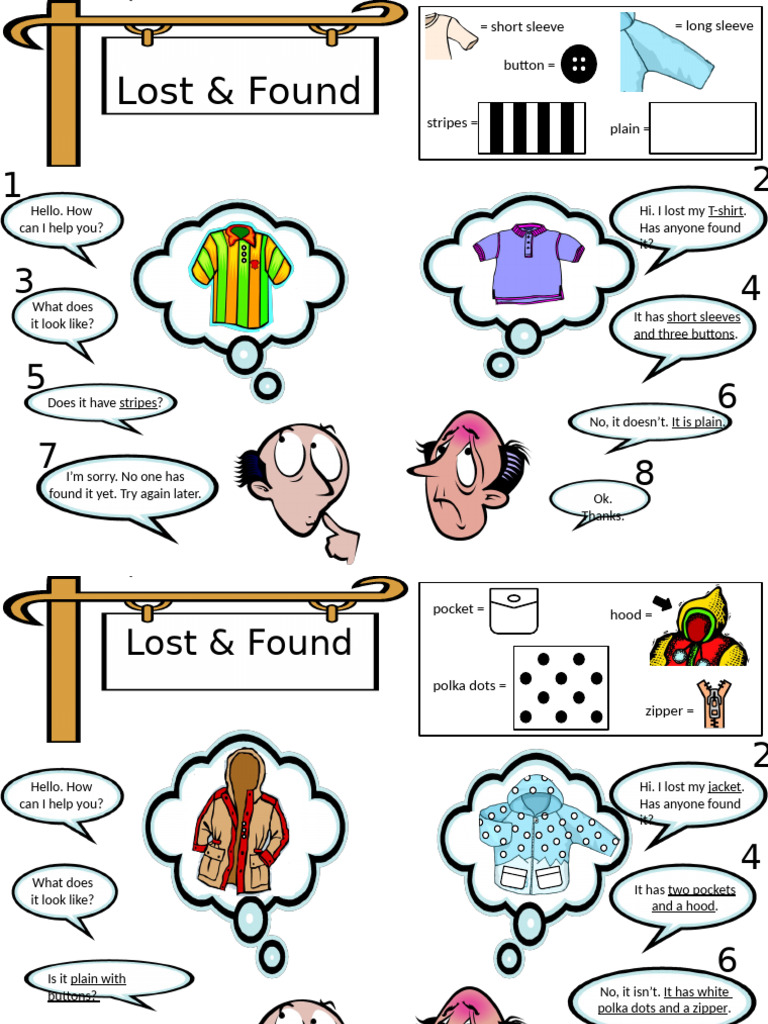 Lost & Found: Reporting Items Guide | PDF | Clothing