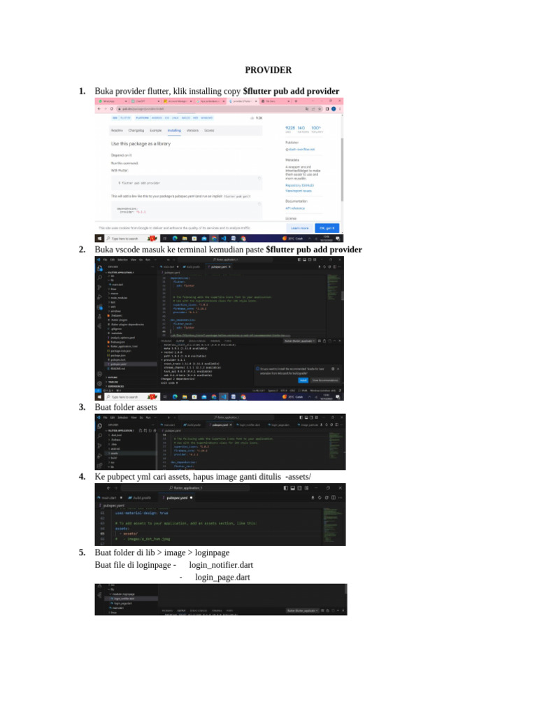 Panduan Instalasi Provider Flutter | PDF
