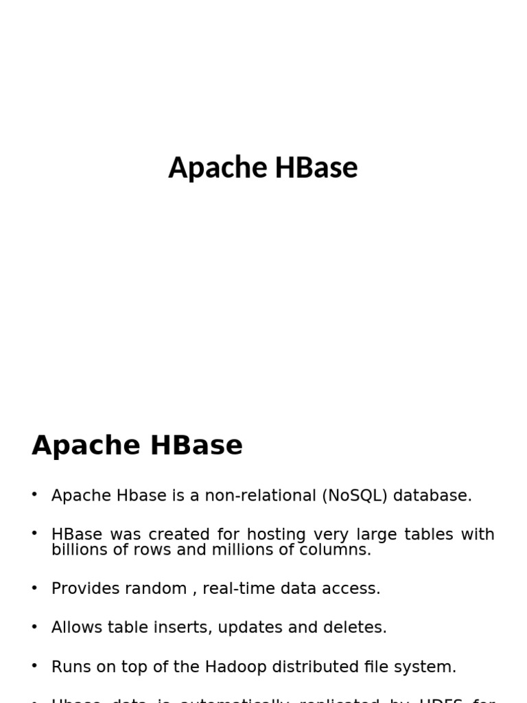 HBase Architecture and Operations Overview | PDF | Apache Hadoop ...