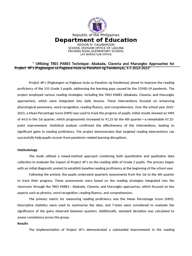 Improving Grade 2 Reading Post-Pandemic | PDF | Reading Comprehension ...