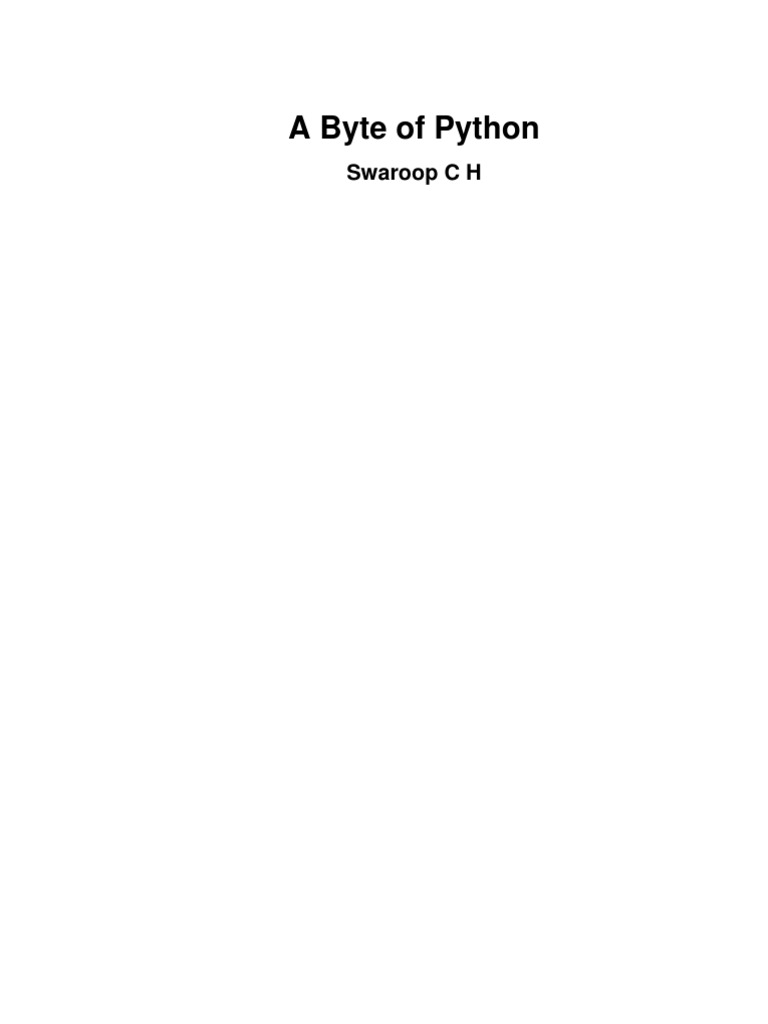Byte of Python | PDF