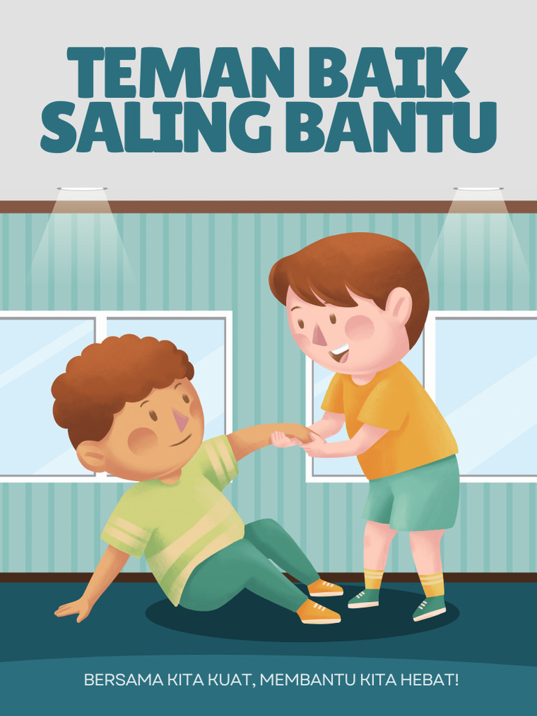 Poster Ajakan Saling Membantu Ilustratif Biru Kuning | PDF