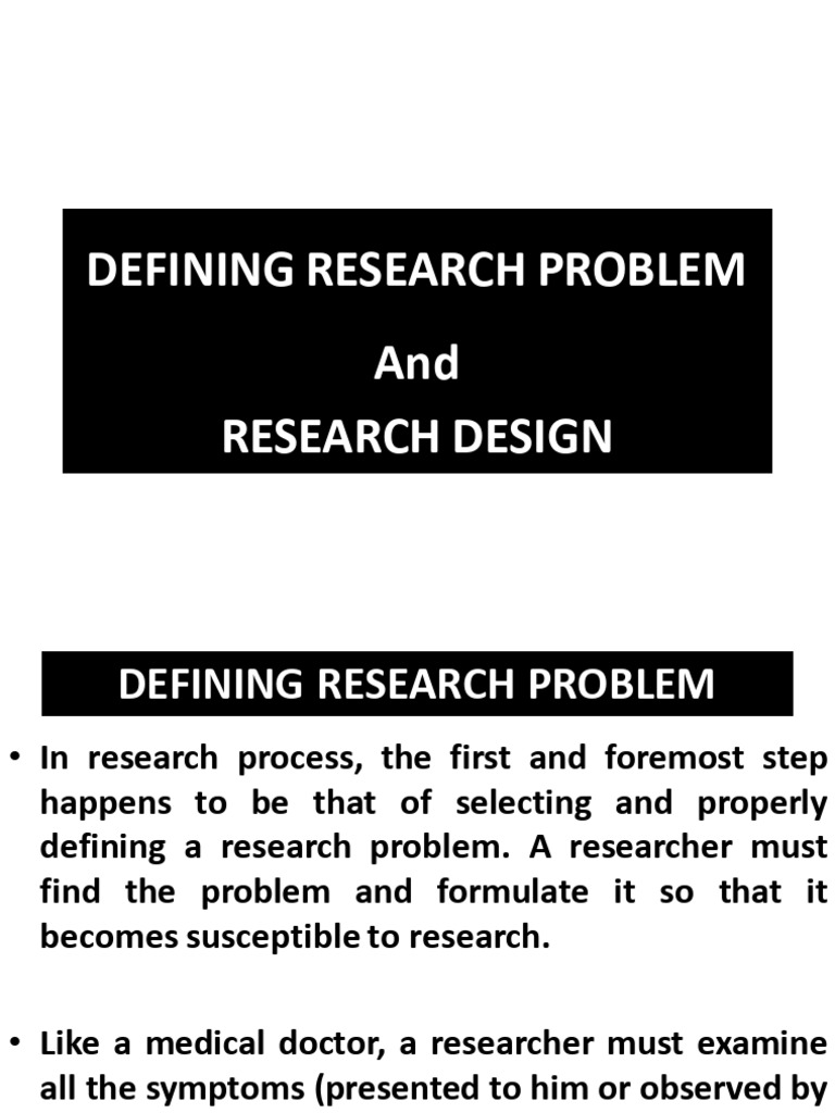 Research Problem & Design | PDF | Dependent And Independent Variables ...