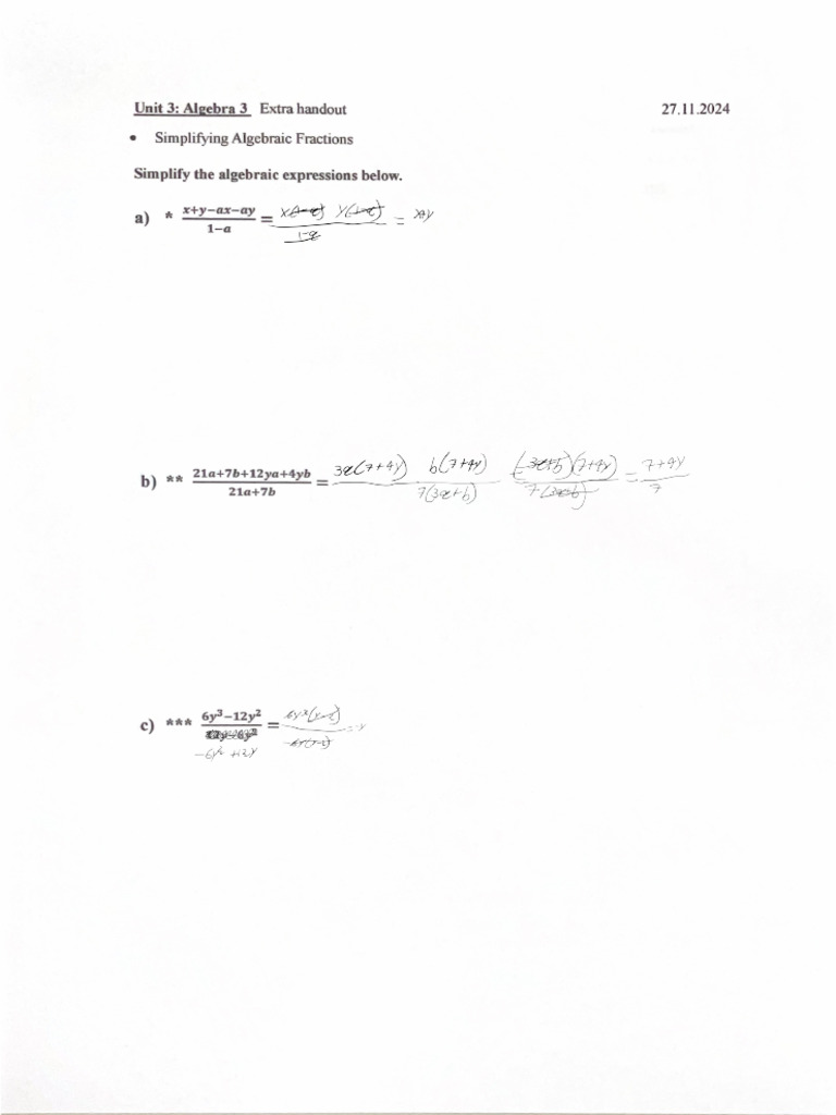 Algebra 3 extra | PDF