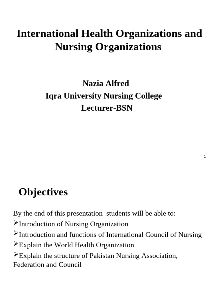 International Health Organization GBSN 4 | PDF | Nursing | Health Care