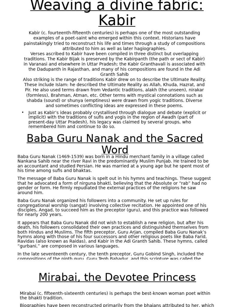 Presentation Bhakti Sufi | PDF | Guru Nanak | Guru Granth Sahib