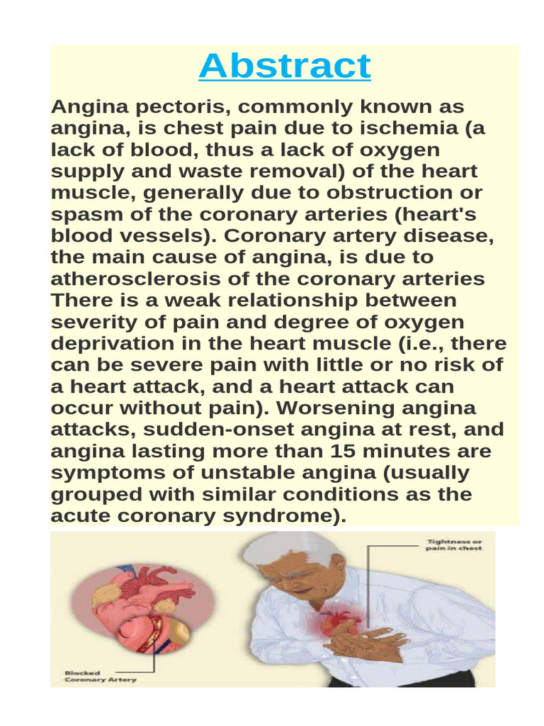 Understanding Angina Pectoris Symptoms | PDF | Coronary Artery Disease ...