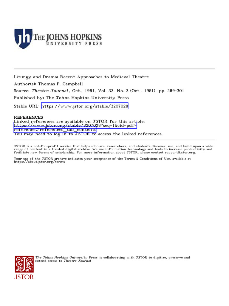 Liturgy and Drama Recent Approaches To Medieval Theatre | PDF ...