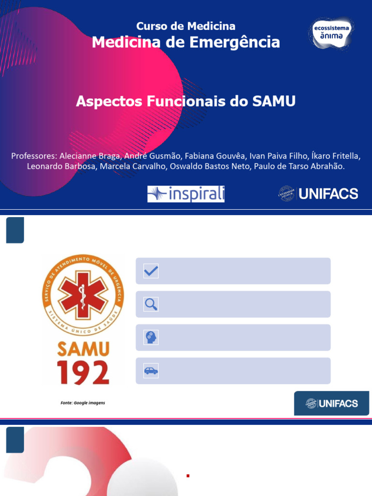 Aspectos Funcionais do SAMU 192 | PDF | Enfermagem | Remédio
