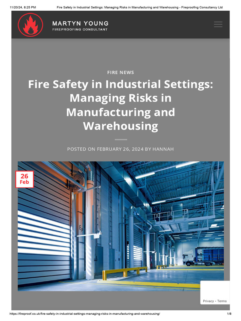 Industrial Fire Safety Risk Management | PDF | Fire Safety | Fires