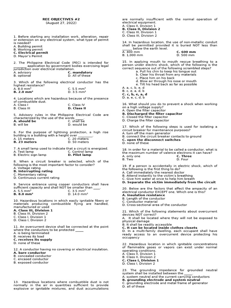 Electrical Code Exam Prep | PDF | Insulator (Electricity) | Electrical ...