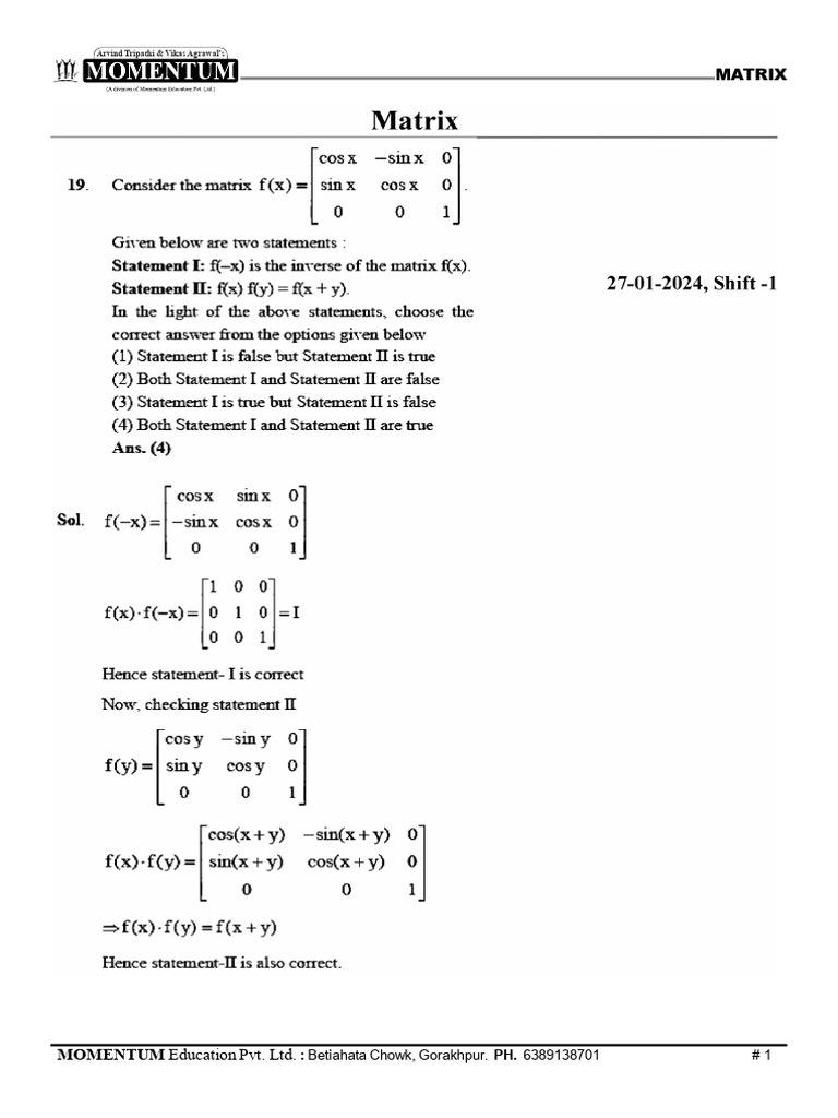 MATRIX Momentum Education Overview | PDF