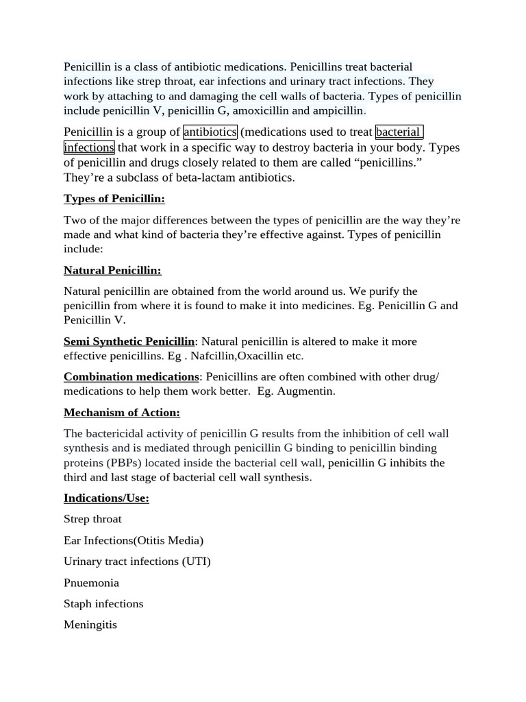 Understanding Penicillin Antibiotics | PDF | Penicillin | Clinical Medicine