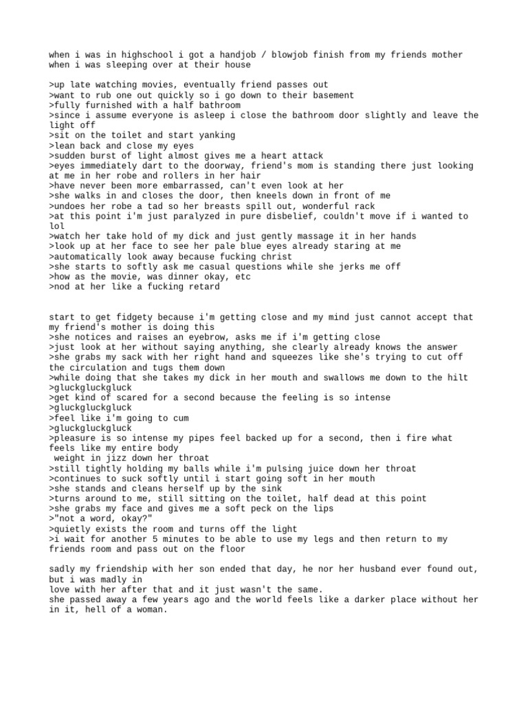 Mom of A Friend Gives Handjob | PDF