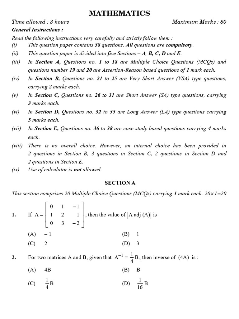 12 Mathematics Sp-6 | PDF | Mathematics | Mathematical Physics