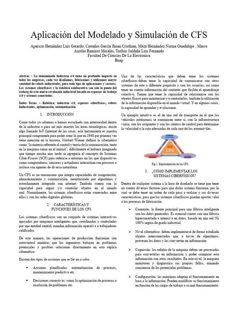 Aplicación Del Modelado y Simulación de CFS | PDF | Internet de las ...
