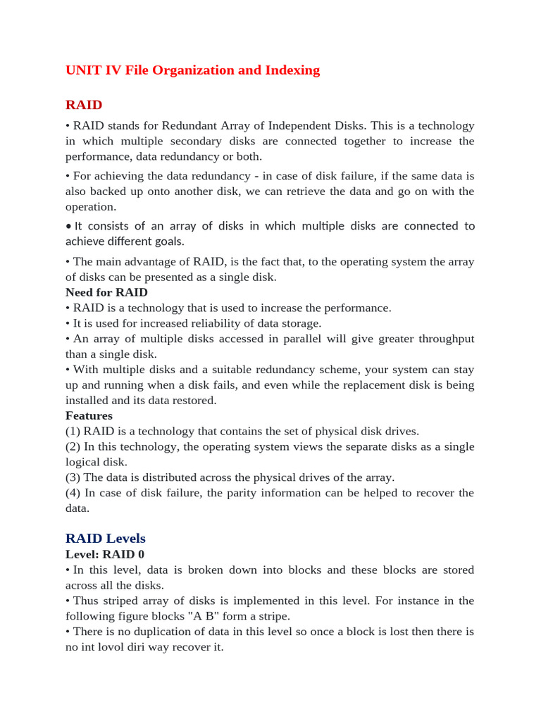 File Organization and RAID Indexing | PDF | Database Index | Databases