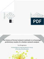 The History of Formal Network Methods in Archaeology: Preliminary Results of A Citation Network Analysis