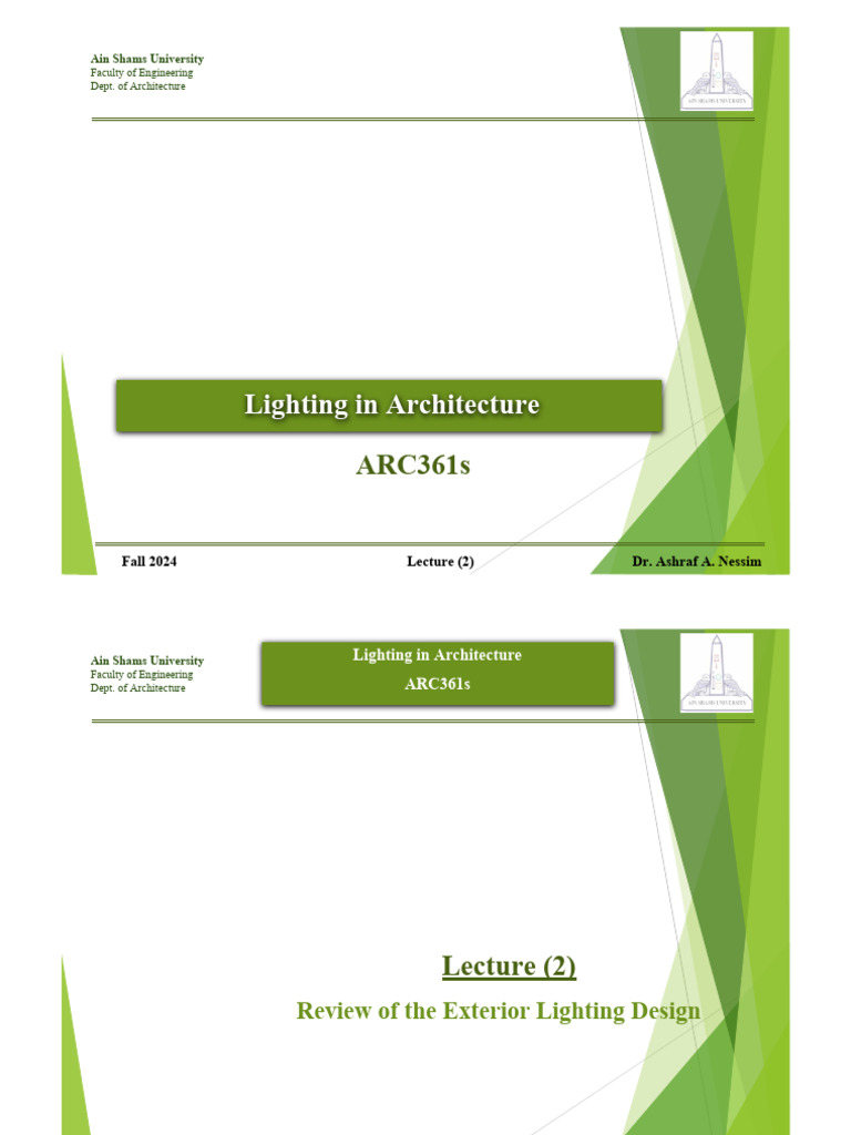 Exterior Lighting Design in Architecture | PDF | Lighting | Light