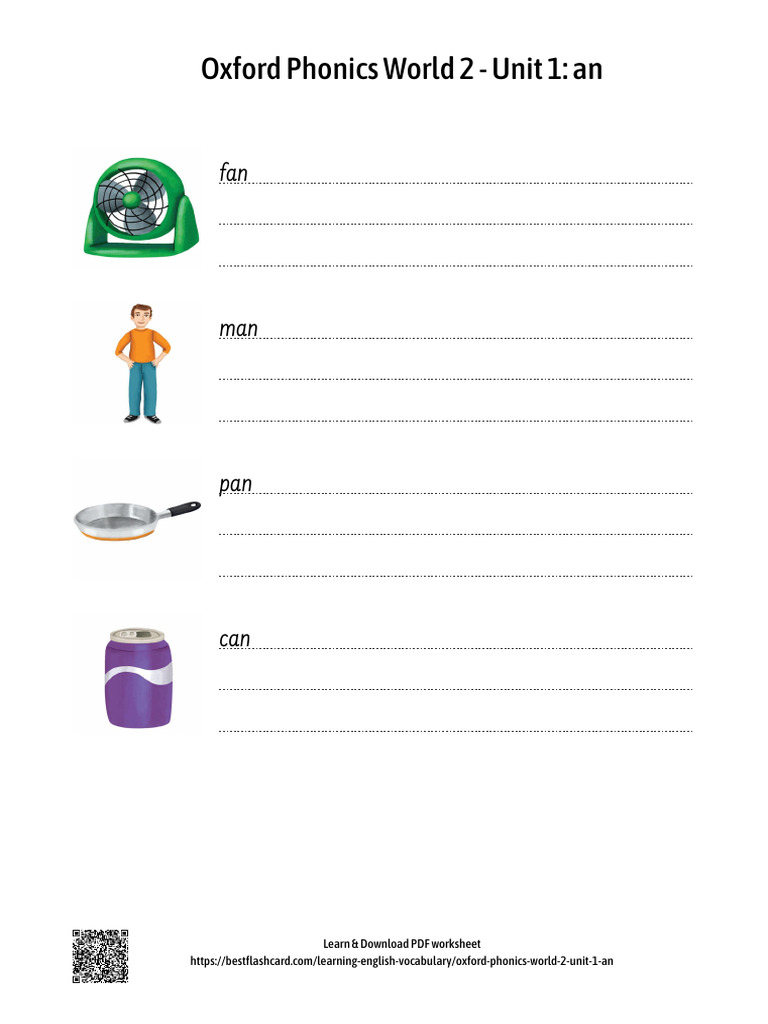 Oxford Phonics World 2 - Unit 1: An: Learn & Download PDF Worksheet | PDF