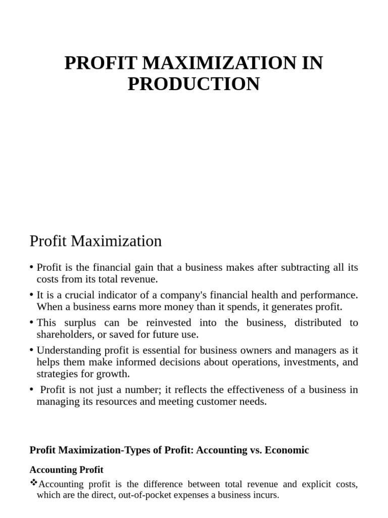 Profit Maximization Strategies Explained | PDF | Profit (Economics ...