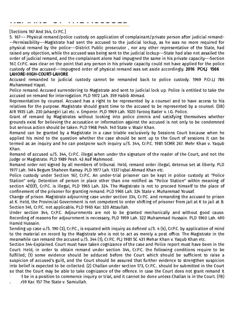 Understanding Jismani Remand in Law | PDF | Bail | Magistrate