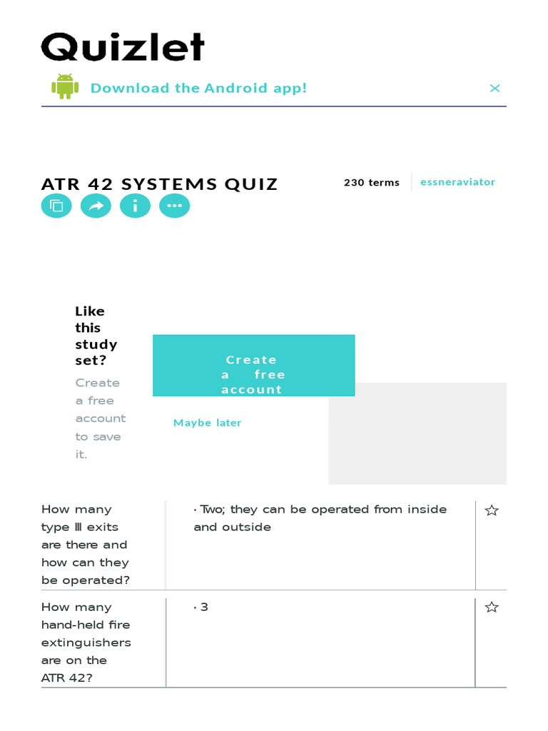 Atr 42 Systems Quiz Flashcards Quizlet | PDF | Valve | Power Inverter